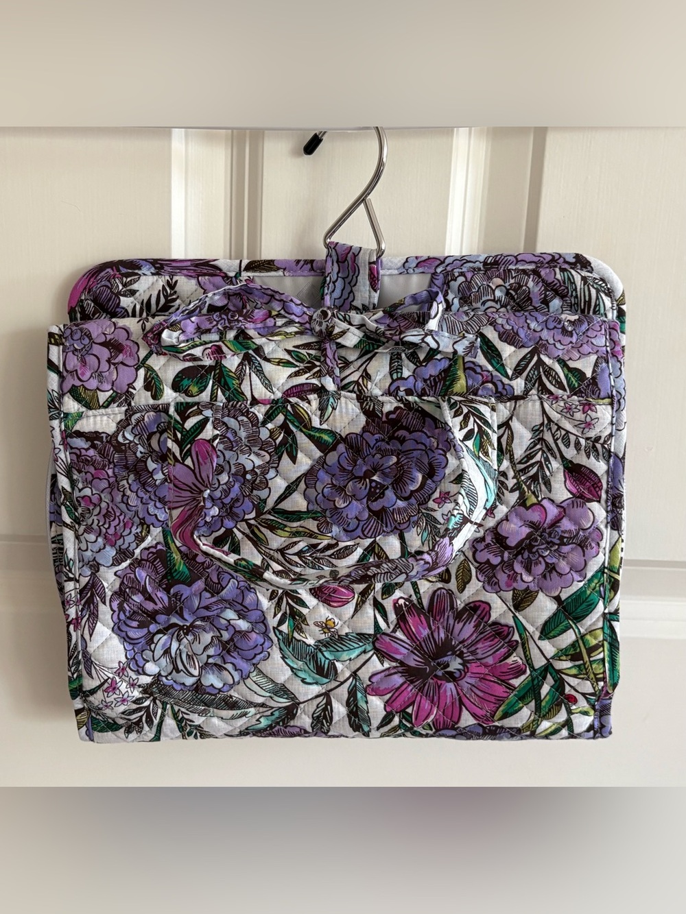 Vera Bradley Lavender & Green Floral Quilted Cosmetic/ Travel Tote - Picture 6 of 6